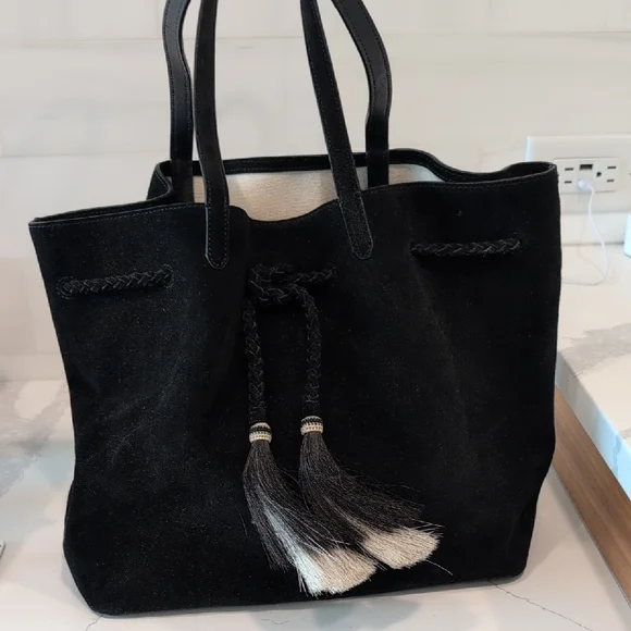 Loeffler Randall suede horsehair Tassel Tote - Picture 1 of 4